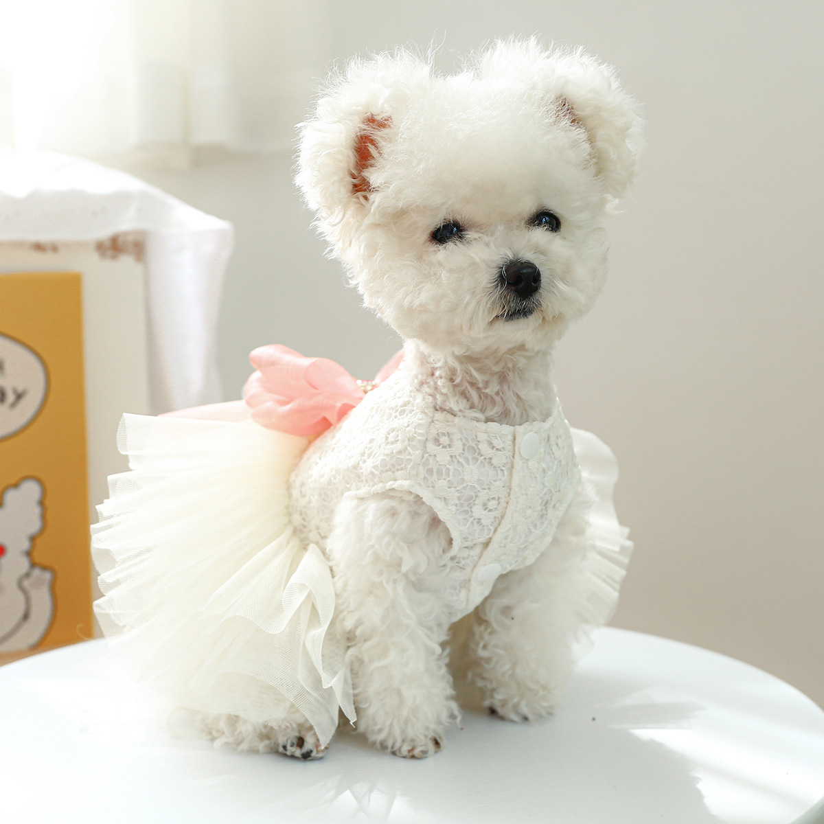 Elegant  Pet Wedding Costume Dog Tulle Tutu Dress with Sequin Bodice